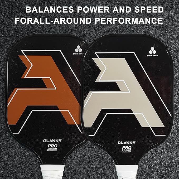 Graphite Pickleball Paddles Set- Premium Rackets Fiber Face & Polymer Honeycomb Core Pickleball Set Includes Pickleball Paddles + Pickleball Balls+ Replacement Soft Grip + 1 Bag