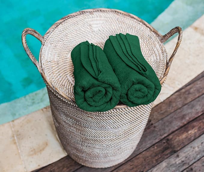 Utopia Towels 24 Pack Cotton Washcloths Set - 100% Ring Spun Cotton, Premium Quality Flannel Face Cloths, Highly Absorbent and Soft Feel Fingertip Towels (Hunter Green)
