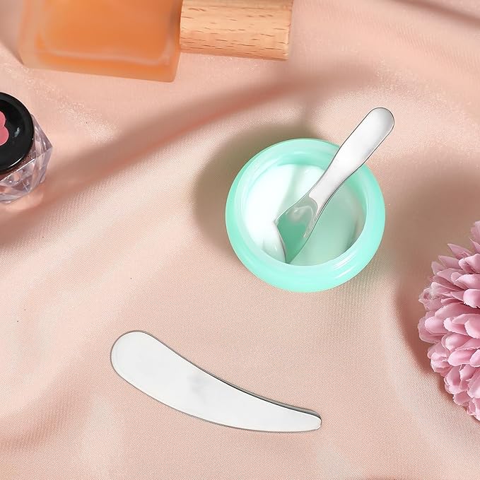 8pcs Makeup Spatula Mini Metal Cosmetic Spatulas Reusable Cream Skincare Facial Spatulas for Mixing and Sampling Skin Care Cream Face Mask Multi-Functional Facial Applicator Tool