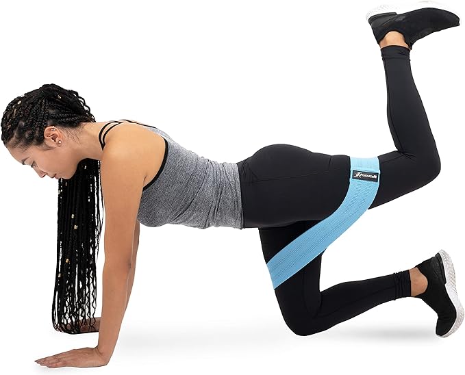 ProsourceFit Fabric Loop Resistance Bands Set with Anti-Slip Grip, Mini Workout Bands for Fitness Training to Tone Legs, Glutes and Booty