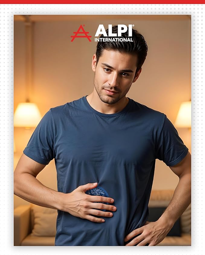 Alpi Circle Plush Gel Ice Packs Reusable & Microwavable – 4”x4” Small Ice Packs for Kids & Adults – Hot or Cold Eye Mask with Beads - Plush Comfort for Muscle Aches & Minor Discomfort – Blue