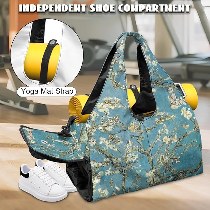 Yoga Mat Bag for Women Men Large Carryall Tote with Adjustable Shoulder Strap for Gym Yoga Travel Pilates Office
