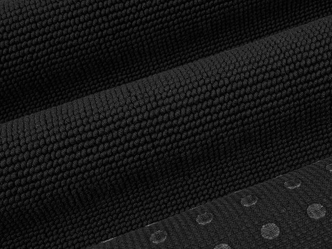 Cotton Paradise 100% Cotton Non Slip Bath Mats for Bathroom, 17x24 inch Soft Absorbent Quick Dry Machine Washable Floor Bath Mat, Black