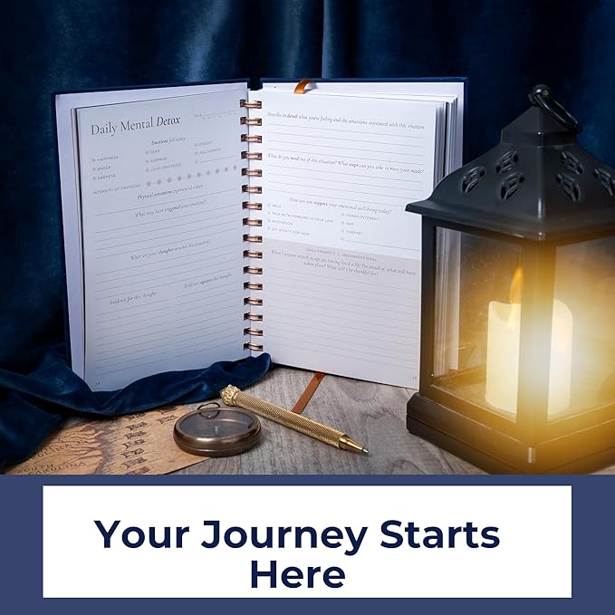 Mental Health Journal – Guided Mood Tracker & Anxiety Journal with Prompts for Mindfulness, Stress Relief, Gratitude, and Daily Reflection – Echo & Odyssey