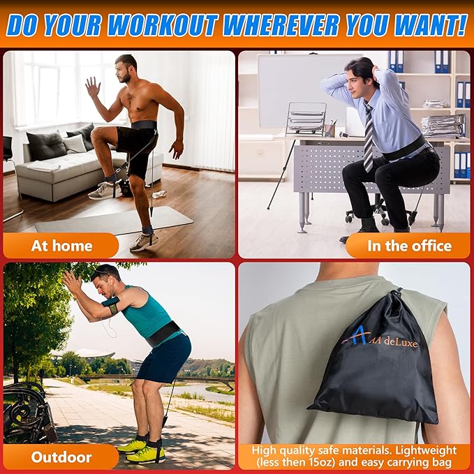 | Jump Dunk Vertical Leg Bands Trainer for Basketball, Football, Volleyball, and Strength Training. Tester Exercise Plyometric Jumptrainer Equipment. With high Resistance for higher Jumping.
