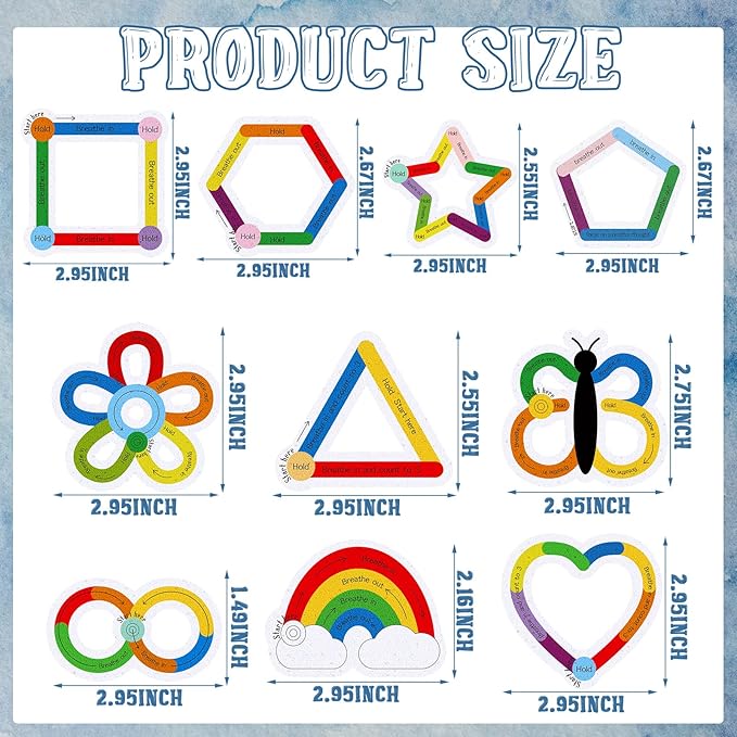 Crtiin 50 Pieces Anxiety Sensory Stickers for Anxiety Relief Items Mental Health Stickers Fidget Textured Strips for Office Classroom Desk Relieve Adult Stress(Hold Style)