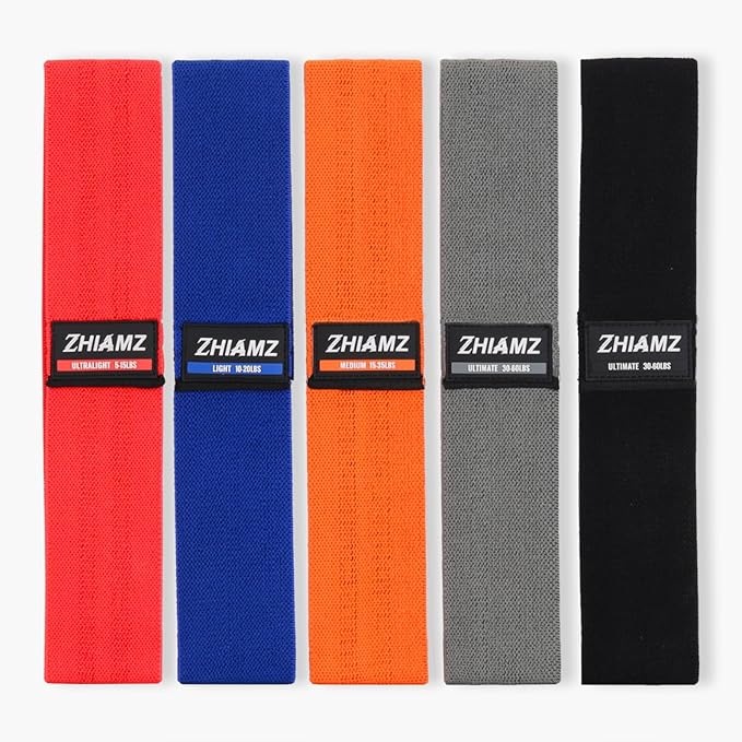 Resistance Bands, Exercise Workout Bands for Legs and Butt, Fabric 6 Set of Stretch Bands for Women and Men, Exercise Loop Bands Yoga, Pilates, Rehab