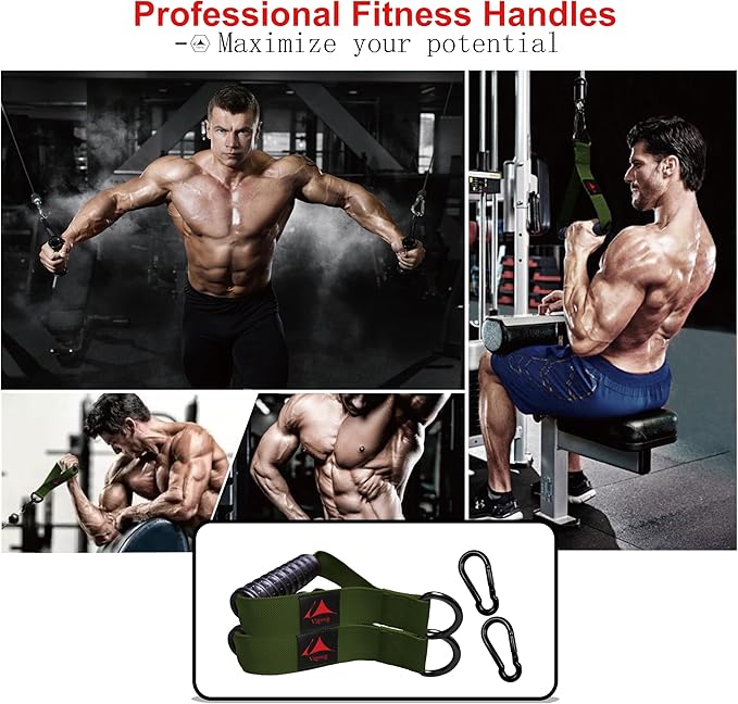 1000lbs Heavy Duty Fitness Handles - Non-Slip Rubber Exercise Grips for Cable Machines, Resistance Bands, Pulley Systems - Universal Attachment for Home & Commercial Gym Workout Equipments