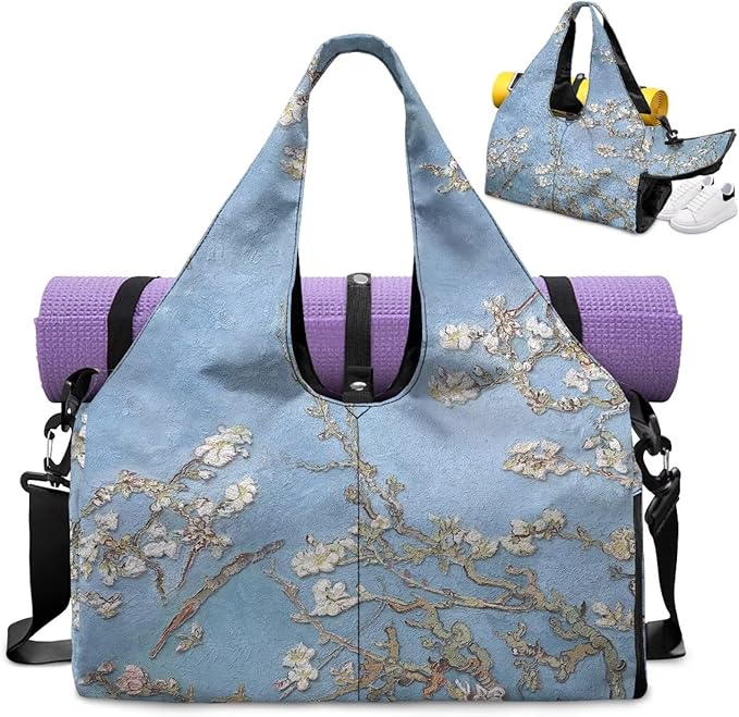Yoga Mat Bag for Women Men Large Carryall Tote with Adjustable Shoulder Strap for Gym Yoga Travel Pilates Office