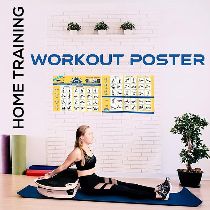 Full Body Vibration Poster Whole Body Vibration Plate Exercise Chart Workout Poster for Vibration Plate Exercise Machine
