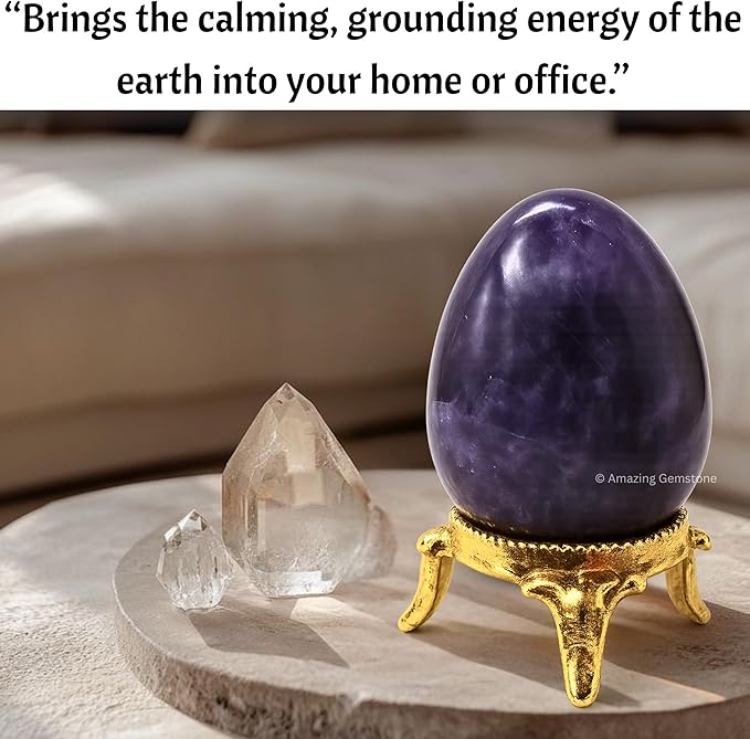 Amazing Gemstone Lepidolite Crystal Yoni Egg, 2 Inches - Premium Crystals and Healing Stones Yoni Egg for Pelvic Floor Health, Natural Healing Crystal Eggs for Meditation and Stress Relief
