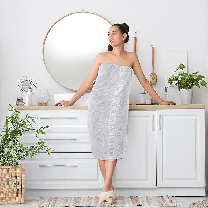 Utopia Towels Luxurious Jumbo Bath Sheet 2 Piece, 600 GSM, 35 by 70 Inches, 100% Ring Spun Cotton, Highly Absorbent and Quick Dry Extra Large Bath Towel, Super Soft Towel, Silver