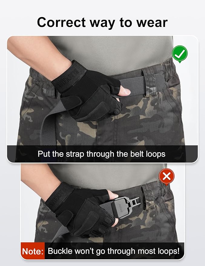JUKMO Quick Release Tactical Belt, Military Work 1.5" Nylon Web Golf Belt with Heavy Duty Seatbelt Buckle
