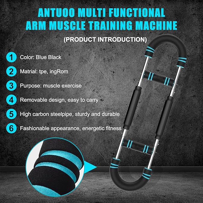 Adjustable 66-110lb Portable Twister Arm Trainer for Arms & Chest Workout Triceps Strength Training Men&Women Home Gym Exercise Machine - Strength Training & Muscle Fitness Equipment