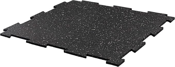 Playsafer Genaflex Lite Rubber 8mm Interlocking Tiles for Gym Flooring, Exercise Equipment, Exercise Areas - 20" X 20"