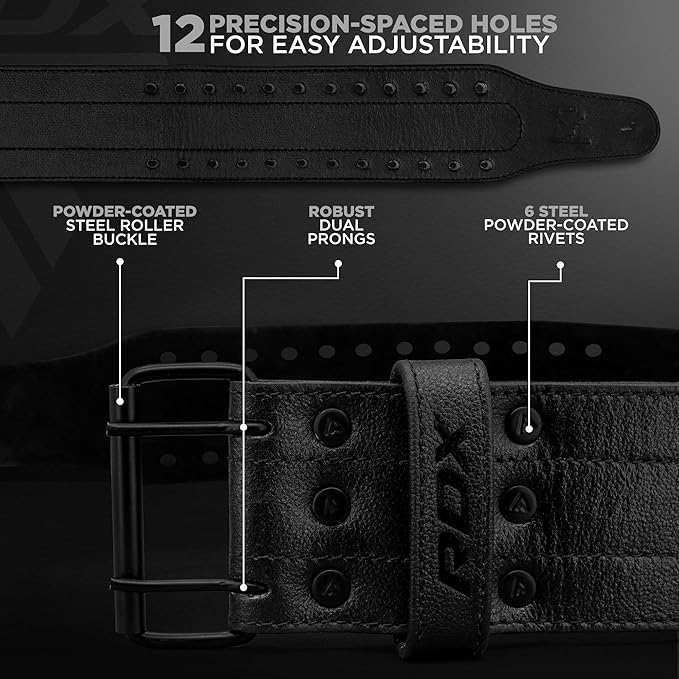 RDX IPF Compliant Powerlifting Belt 13mm and 10mm, USAPL USPA and IPL Competition Level Genuine Leather 4” Gym Belt for Heavy Weight Lifting Deadlift Squats and Strongman Strength Training, Men Women