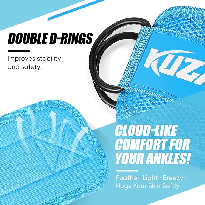 Ankle Resistance Bands with Cuffs, Ankle Weights Bands for Working Out, Women Leg and Glutes Workout Equipment, Exercise Bands for Kickbacks, Butt and Booty Trainer, Home Gym Fitness Equipment