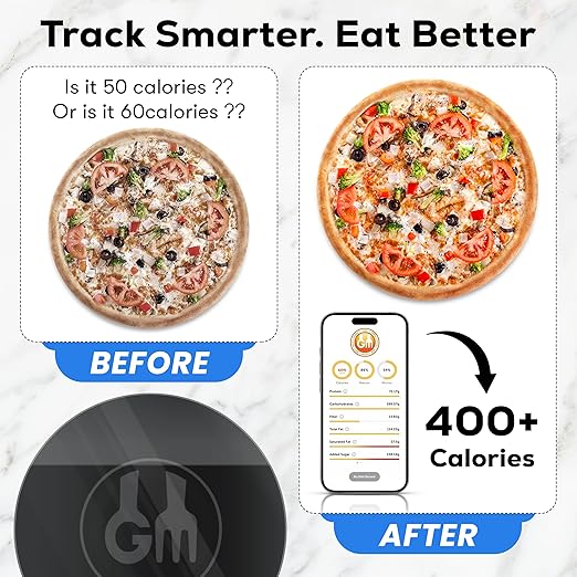 Food Scale, Portable, Rechargeable Travel Size. Smart Calories Calculator for Weight Loss, Nutrition, Diabetes, Meal Prep, Diet - Pocket Digital Coffee Scales - Free GOURMETMILES App