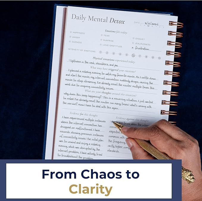 Mental Health Journal – Guided Mood Tracker & Anxiety Journal with Prompts for Mindfulness, Stress Relief, Gratitude, and Daily Reflection – Echo & Odyssey