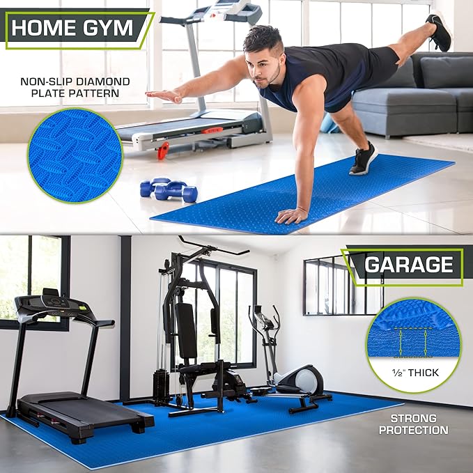 ProsourceFit Puzzle Exercise Mat ½ in, EVA Interlocking Foam Floor Tiles for Home Gym, Mat for Home Workout Equipment, Floor Padding for Kids