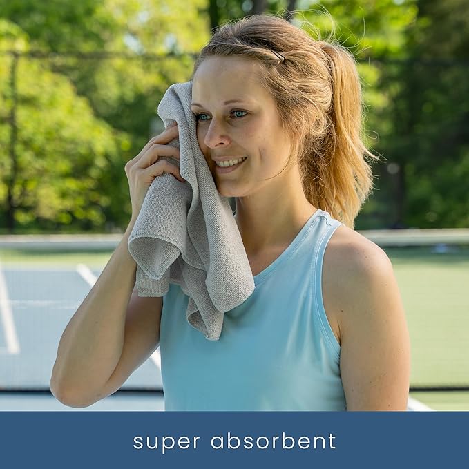 S&T INC. Microfiber Gym Towels, Yoga Towel for Home and Gym Bag, 16 Inch x 27 Inch, 3 Pack