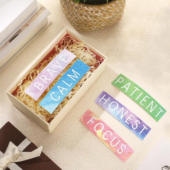 Crtiin 50 Pieces Anxiety Sensory Stickers for Anxiety Relief Items Mental Health Stickers Fidget Textured Strips for Office Classroom Desk Relieve Adult Stress(Sweet Style)