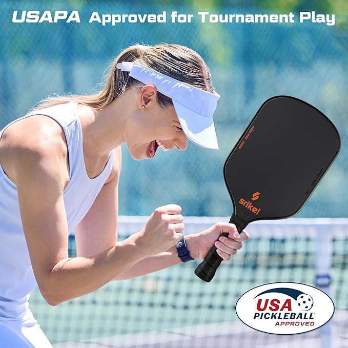 Pickleball Paddles, Raw T700 Carbon Fiber Pickleball Paddle, 16mm Power Polymer Core, Professional Rackets for Great Spin, Control & Precision Shots, USAPA Approved