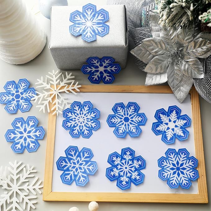 Crtiin 50 Pieces Anxiety Sensory Stickers for Anxiety Relief Items Mental Health Stickers Fidget Textured Strips for Office Classroom Desk Relieve Adult Stress(Snowflake)