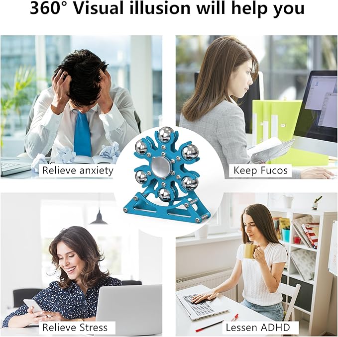 Desk-Toys for Fidget Ferris-Wheel-Spinner: 4mins Kinetic-Spinning Cool-Gadgets, Cool-Stuff Thing Toy for Office School Home Man Women Christmas, Stress-Relief Game Gifts for Adult Teen Children Kid