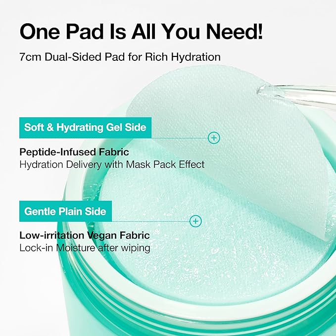 Anua PDRN 100 Hyaluronic Acid Pad, Glow-Plumping Korean Face Pad for Daily Skincare & Makeup Prep, Dual-Sided Toner for Radiant Skin & Deep Hydration, Korean Skin Care (180ml, 60 Pads)