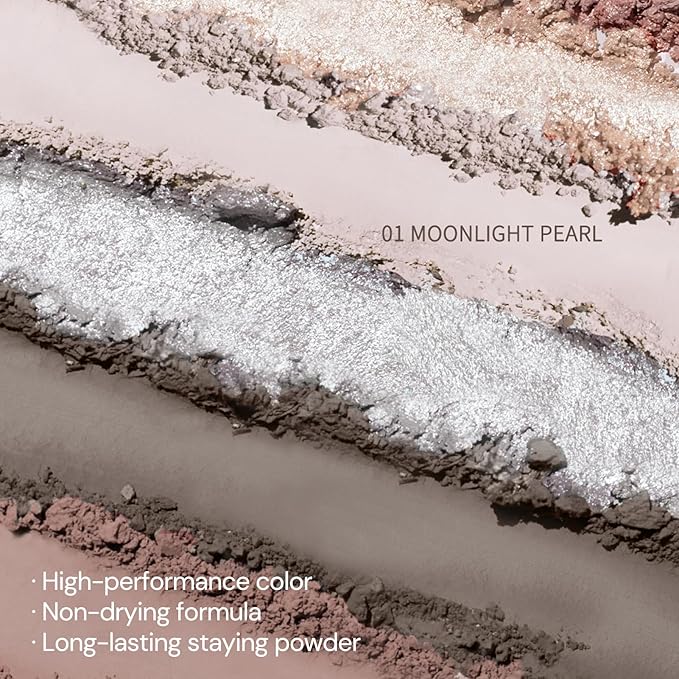 Flower Knows Shell's Jewel 6-Color Makeup Palette,Blendable Eyeshadow with 4 Matte & 2 Shimmer Finish,High-Pigment & Long Lasting Formula,Ethereal Nude(01 Moonlight Pearl)