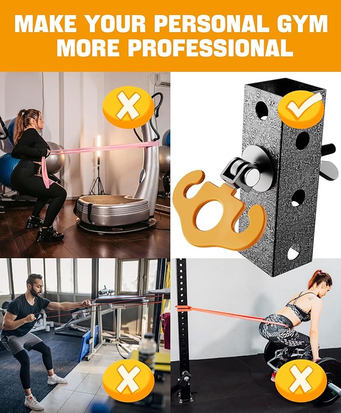 Power Rack Attachments, Hooks for Squat Rack, Resistance Band Heavy Duty, Versatile Gym Equipment Attachments, for Strength Traning, Fitness, Physical Therapy