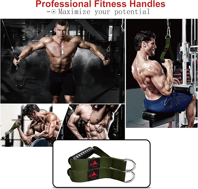 Heavy Duty Gym Workout Handles Attachment for Cable Machine,Resistance Band,Pulley System Home Exercise Equipment, Compatible with Bowflex,Total and Smith, Comfortable and Stronger Grip