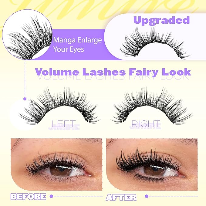 JIMIRE Lash Clusters Volume Eyelash Clusters 10-16MM D Curly Fluff Cluster Eyelash Extensions with Bottom Lash Clusters 136Pcs Individual Lashes DIY at Home