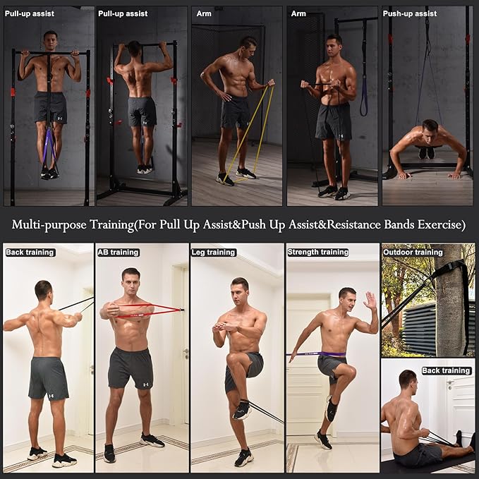Ally Peaks Pull Up Assistance Bands,Heavy Duty Resistance Band for Pull Up Bar,Adjustable Weight/Size with Fabric Feet/Knee Rest Pull up bands,Up to 410lbs Assistance,resistance bands and assist bands