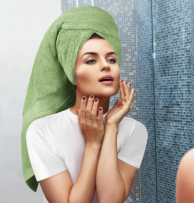 Utopia Towels 8 Piece Premium Towel Set, 2 Bath, 2 Hand, and 4 Wash Cloths, 600 GSM 100% Ring Spun Cotton, Highly Absorbent Towels for Bathroom, Gym, Hotel, and Spa, Sage Green