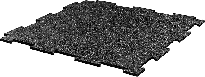 Playsafer Genaflex Lite Rubber 8mm Interlocking Tiles for Gym Flooring, Exercise Equipment, Exercise Areas - 20" X 20"