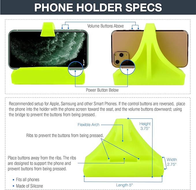 Vapor Fitness Phone Holder Made for PM5 Monitors of Concept 2 Rower, SkiErg and BikeErg - Silicone Smartphone Cradle Compatible with Concept 2 Rowing Machine. Ideal Rower Accessories