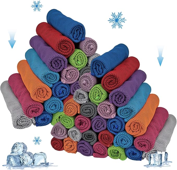 Cooling Towels, Soft Breathable Sweat Ice Towel for Sports, Yoga, Gym, Golf, Camping, Running, Fitness, Workout & More Activities