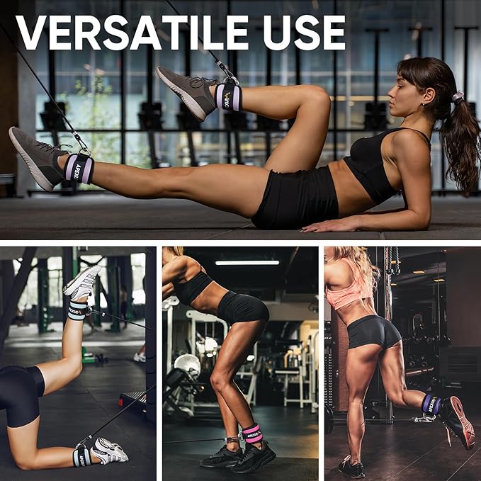 APEXUP Ankle Strap for Cable Machine, Ankle Resistance Bands, Cable Kick Back Straps for Gym, Glute Workouts, Leg Extensions, Adjustable Straps with Neoprene Padding