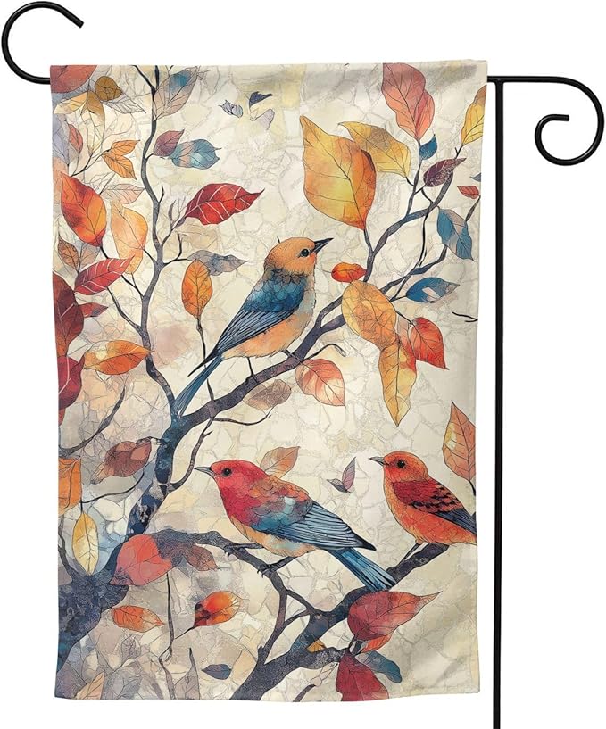 Birds Garden Flag 12x18 In Double Sided Yard Flags Lawn Sign Decor No Flagstand