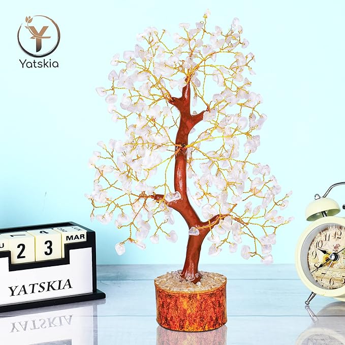 Clear Quartz Crystal Tree, Clear Quartz Healing Stone, Crystal Tree for Positive Energy, Good Luck Money Tree, Healing Crystals, Crystal Gifts, Holistic Gifts for Women