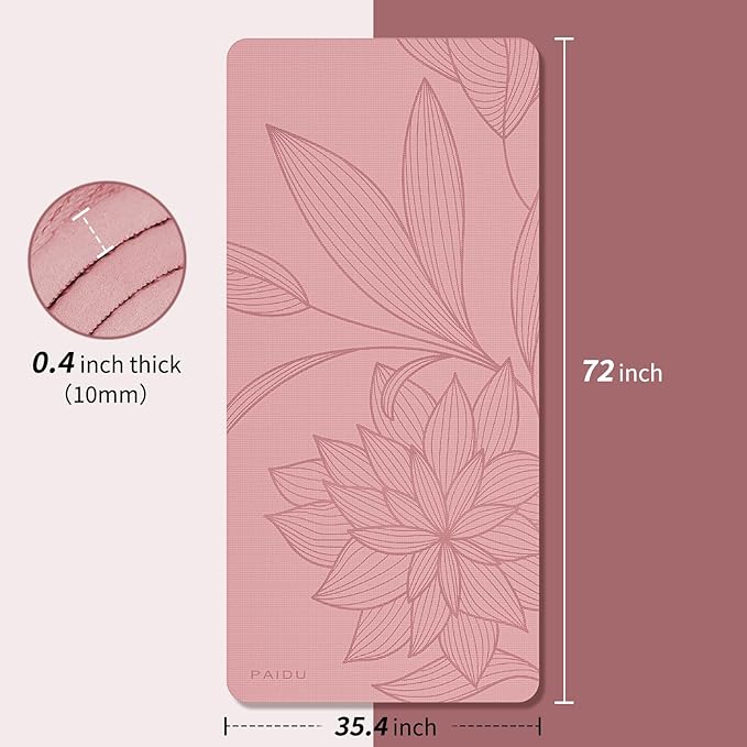 Large Yoga Mat-72’x36’x0.4’ Extra Width & Thick,Comfortable,Non-Slip Exercise Mat-Works Great on All Floor for Stretching,Yoga Studio,Gym or Home Workouts
