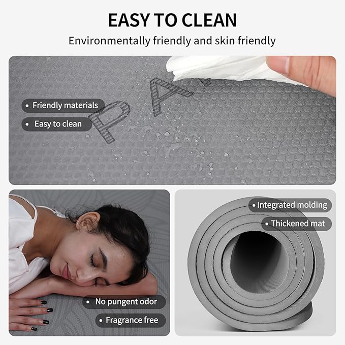Large Yoga Mat-72’x36’x0.4’ Extra Width & Thick,Comfortable,Non-Slip Exercise Mat-Works Great on All Floor for Stretching,Yoga Studio,Gym or Home Workouts