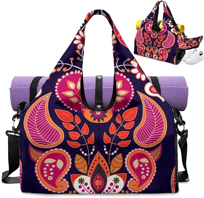 Yoga Mat Bag for Women Men Large Carryall Tote with Adjustable Shoulder Strap for Gym Yoga Travel Pilates Office