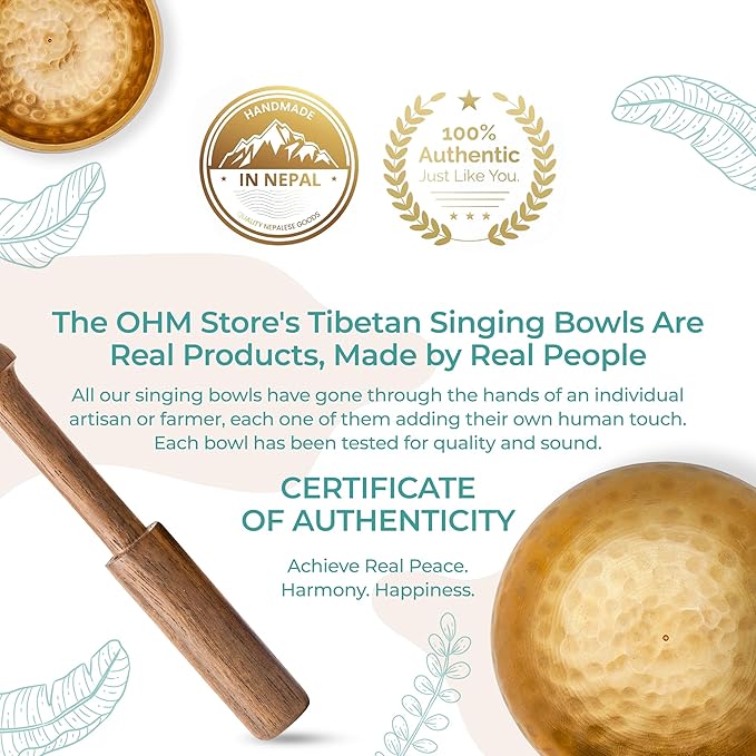 Ohm Store Tibetan Singing Bowl Set — Meditation Sound Bowl Handcrafted (3.5″ Original)