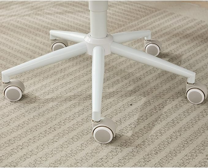 Cross-Legged Meditation Chair with Wheels, Adjustable Desk Chair for Home Office, Ergonomic Floor Seat for ADHD & Yoga, Criss Cross Chair with Lumbar Support, Memory Foam Cushion (Ivory-Teddy Fabric)