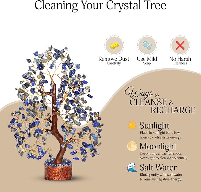Lapis Lazuli - Chakra Tree, Lapis Lazuli Tree, Lapis Gem, Artificial Trees, Tree of Life, Stone Tree, Gem Stone Decor, Crystal Tree for Positive Energy, Holistic Gifts for Women