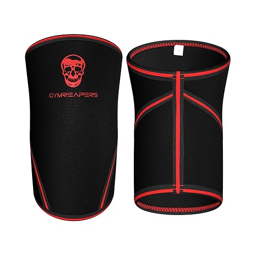 Knee Sleeves (1 Pair) Free Gym Bag - Knee Sleeve & Compression Brace for Squats, Fitness, Weightlifting, and Powerlifting - Gymreapers 7MM Sleeve Pair - For Men & Women - 1 Year Warranty (Small)