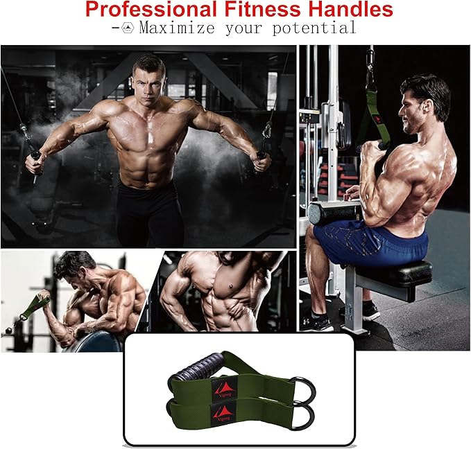 Heavy Duty Gym Workout Handles Attachment for Cable Machine,Resistance Band,Pulley System Home Exercise Equipment, Compatible with Bowflex,Total and Smith, Comfortable and Stronger Grip